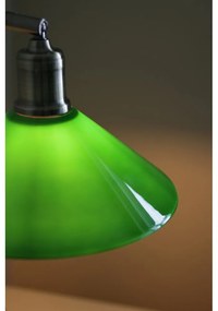 Настолна лампа със стъклен абажур в зелен и месингов цвят (височина 49 cm) Vela – Markslöjd