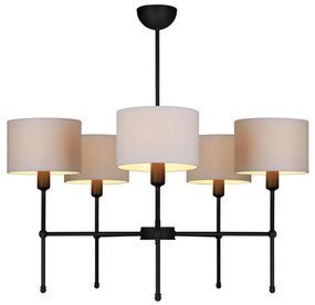 Полилей на тръба MADELA 5xE14/40W/230V бял/черен