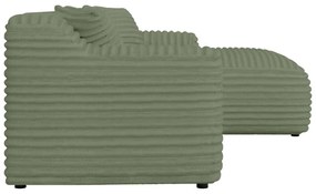 Зелен ъглов диван от рипсено кадифе (десен ъгъл) Martin – Ropez