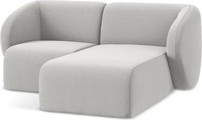 Светлосив кадифен ъглов диван (десен ъгъл) Lani – Makamii