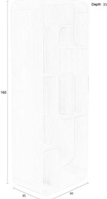 Библиотека от масивен дъб в естествен цвят 60x160x35 cm Seven – Zuiver