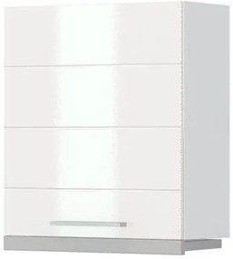 Висящ шкаф Hudson A7-60-1KU за кухненски аспиратор sliding-White - White glossy