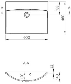 Бяла мивка от отлят мрамор 60x46 cm Maria – Sapho