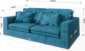 Светлосин диван 236 cm Nora – Ropez