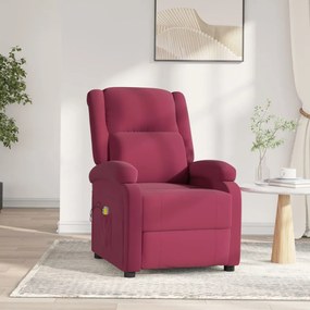 3098409 vidaXL Електрически масажен стол, виненочервен, кадифе