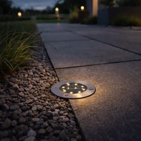 Комплект от 6 стоманени наземни прожектори с LED IP65 соларни - Terry