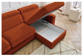 Разтегателен ъглов диван в тухлен цвят (променлив) Monaco – Bobochic Paris