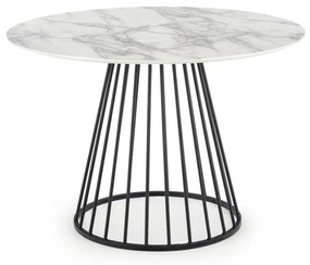 Трапезна маса SEREIN декор бял мрамор/черна