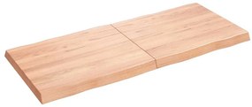 363967 vidaXL Плот за маса светлокафяв 140x60x(2-6) см обработен масивен дъб