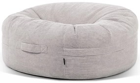 Светлосив пуф от рипсено кадифе Roll 135 – SLOWDOWN