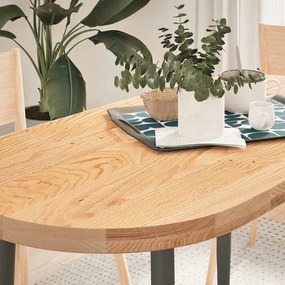 4009067 vidaXL Плот за маса, 120x60x4 см, дъбово дърво масив, овална