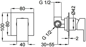 Смесител за вграждане TEOREMA BLOG 2