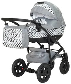 Комбинирана бебешка количка Estel 3в1 DIZAIN BABY - сиви точки