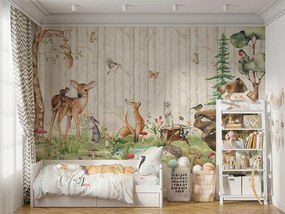 Фототапет за детска стая с мечка и горски животни – Woodland Friends