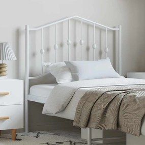 373867 vidaXL Метална табла за глава, бяла, 100 см