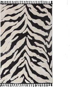 Черно-бял килим 133x190 cm Esra Zebra – Flair Rugs