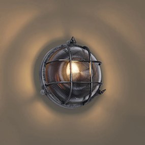 Външна Стенна Лампа Сребриста Кръгла IP44 - Noutica