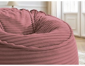 Розов пуф от рипсено кадифе Socrate – Bobochic Paris