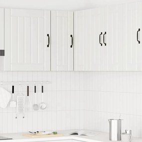 853617 vidaXL Кухненски стенен ъглов шкаф, Kalmar, бял, инженерно дърво