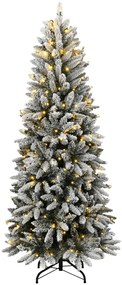 3315763 vidaXL Изкуствена коледна елха, 150 LED и флокиран сняг, 120 см