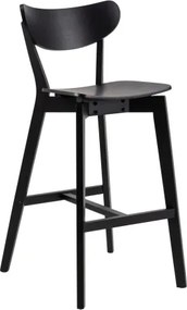 РОКСИ Черен - ДЪРВЕН ХОКЕР БАР СТОЛ ЗА КУХНЯ ХОЛ РЕСТОРАНТ РЕТРО