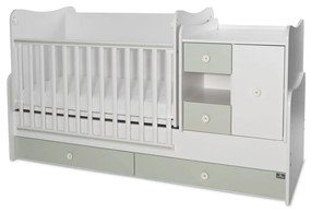 LORELLI Classic Трансформиращо се легло-люлка 190/72 см. MINI MAX БЯЛО/MILKY GREEN