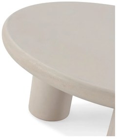 Кремава кръгла масичка за кафе от декор от камък ø 80 cm Iriel – MOME