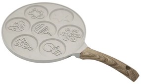 Тиган за палачинки Klausberg KB 7970, 26.5 см, 7 отделения, Незалепващо покритие, Индукция, Бежов