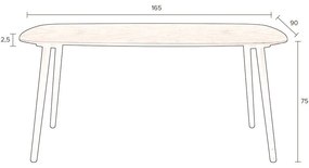 Трапезна маса с орехов плот 90x165 cm Clover - Dutchbone