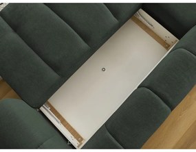 Зелен сгъваем/с място за съхранение ъглов диван (ляв ъгъл) Fuji – Bobochic Paris