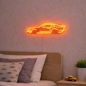 Неонова стенна лампа оранжева с LED - Car
