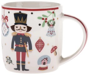 Бяла порцеланова чаша с коледен мотив 370 ml Jolly – Dakls