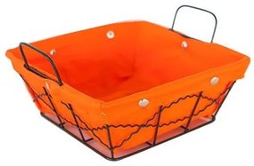 Панер квадратен метал/текстил 20x20x8см оранжев (VH11)