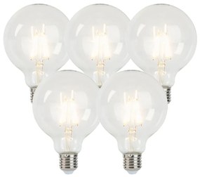 Комплект от 5 димируеми LED крушки E27 G95 5W 470lm 2700K