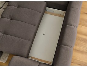 Кафяво-сив сгъваем/с място за съхранение ъглов диван (ляв ъгъл/L форма) Fuji – Bobochic Paris