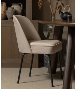 Бежови кадифени трапезни столове в комплект 2 бр. Vogue – WOOOD