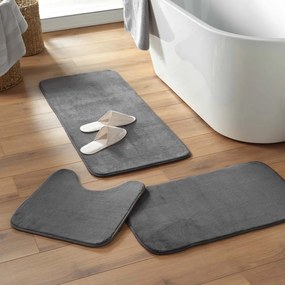 Антрацитен килим за баня 50x120 cm Vitamine – douceur d'intérieur
