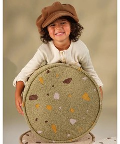 Зелен детски пуф от букле и шенил Terrazzo – Wigiwama