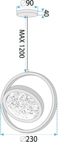 Висяща Кристална Лампа LHJ106-1CP LIGHT ROSE GOLD