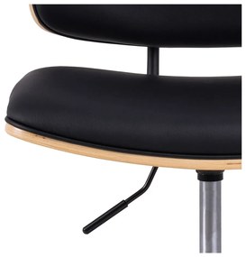 Черен офис стол от имитация на кожа Owen – Actona