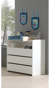 Бял детски скрин с чекмеджета Kiddy - Vipack