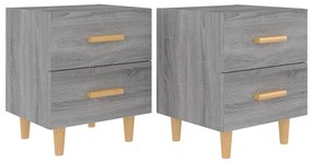 817288 vidaXL Нощни шкафчета, 2 бр, cив сонома, 40x35x47,5 см