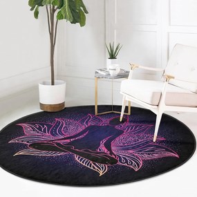 Тъмносин кръгъл килим подходящ за пране и за прахосмукачки роботи ø 120 cm Comfort – Mila Home