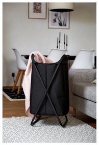 Черен сгъваем кош за пране Loft - Wenko