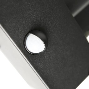 Комплект от 2 външни стенни лампи черни с детектор за движение - Rotterdam