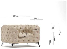 Бежово кадифено кресло Chelsea – Ropez
