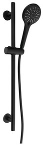 Матово-черен месингов душ комплект с ръчен душ и подвижен държач 70 cm – Sapho