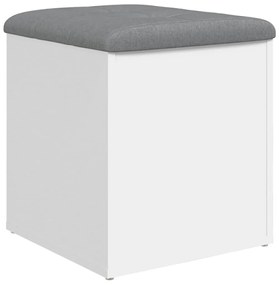 835033 vidaXL Пейка за съхранение, бяла, 42x42x45 см, инженерно дърво