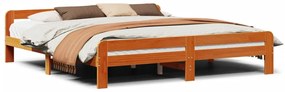 855462 vidaXL Рамка за легло без матрак, восъчнокафяв, 200x200 см, бор масив