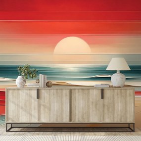 Самозалепващ тапет – Абстрактен залез над океана
